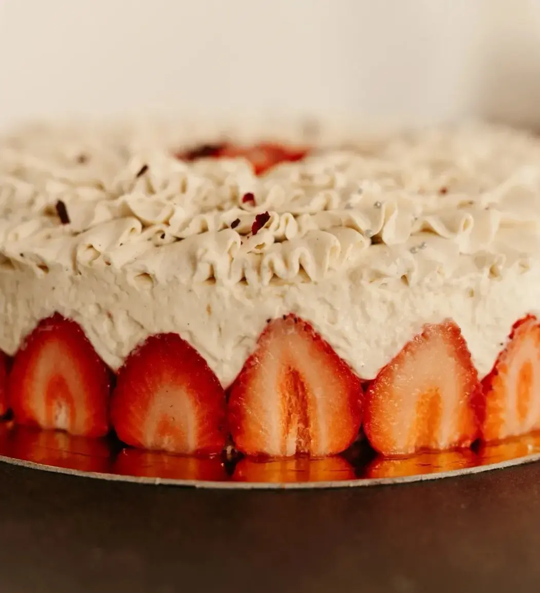 détails entremet fraise